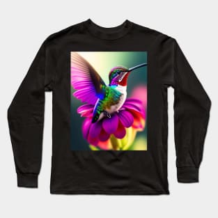 Manga Hummingbird Flying Cute Long Sleeve T-Shirt